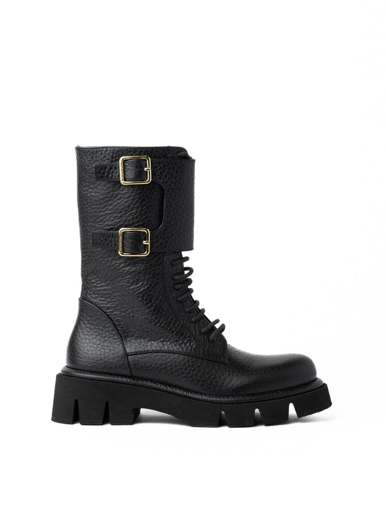 STIVALETTO ANFIBIO COMBA NAPPAGRAIN BLACK     PALOMA BARCELO'