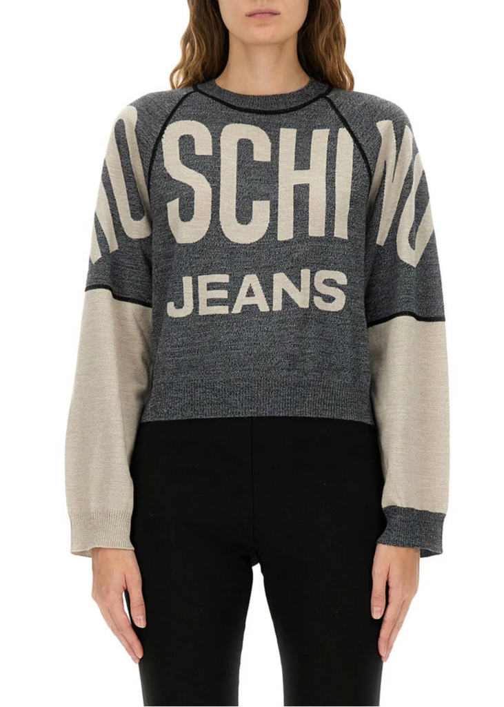 MAGLIA CON LOGO PURA LANA VERGINE EXTRAFINE     MOSCHINO JEANS