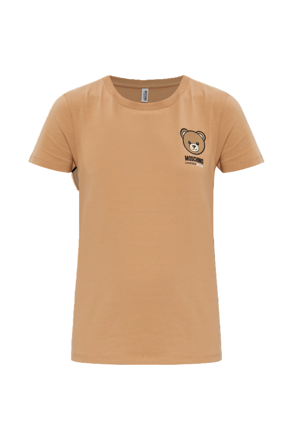 T-SHIRT STRETCH JERSEY CON ORSACCHIOTTO     MOSCHINO UNDERWEAR