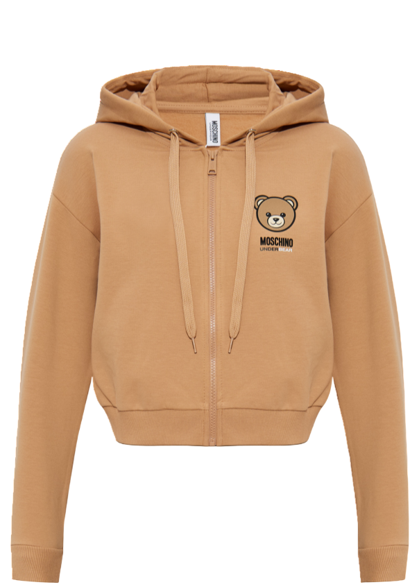 FELPA ZIP CAPPUCCIO CROPPED      MOSCHINO UNDERWEAR