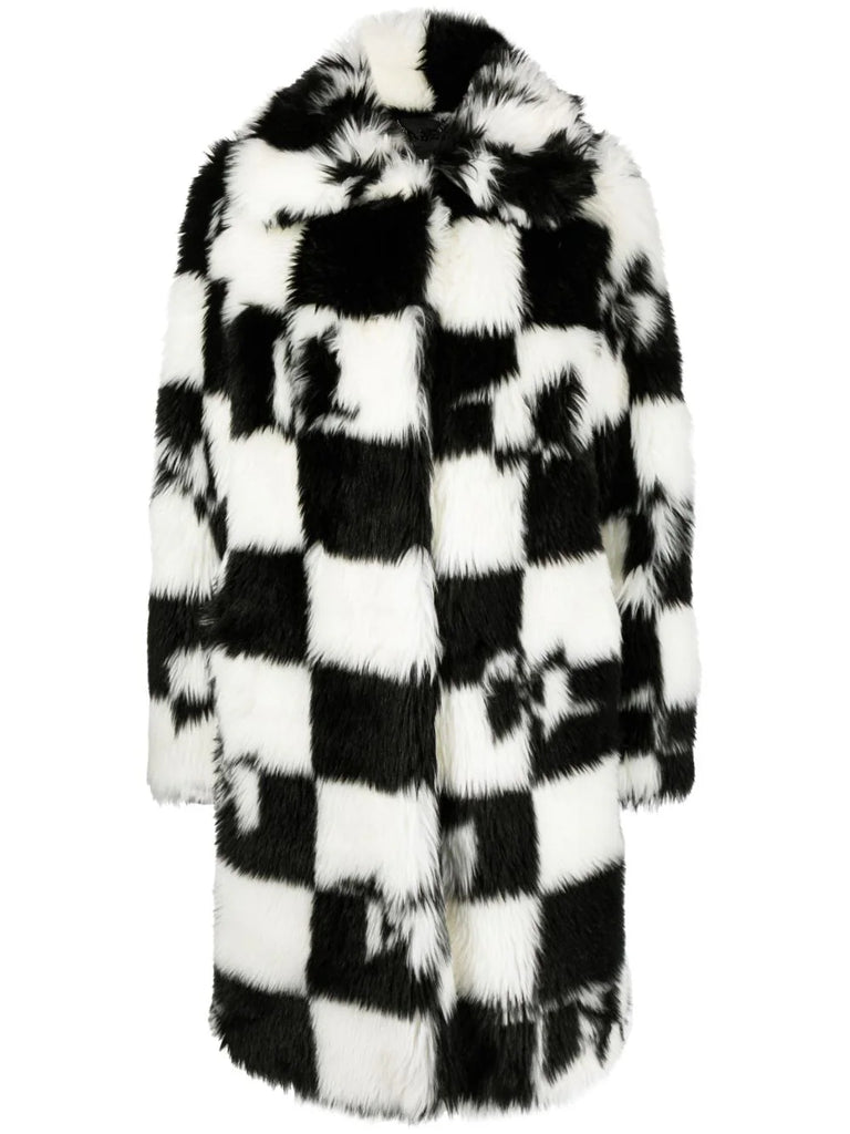 PELLICCIA ECOLOGICA CHECK FAUXFUR COAT  KARL LAGERFELD