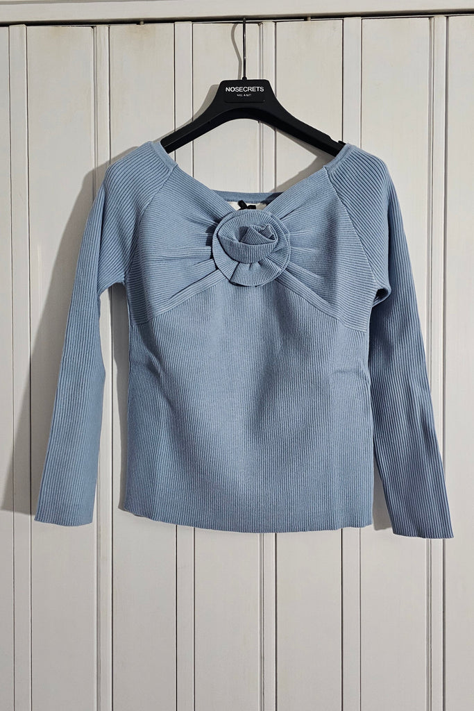 MAGLIA CON ROSA 3D E DRAPPEGGI    NOSECRETS
