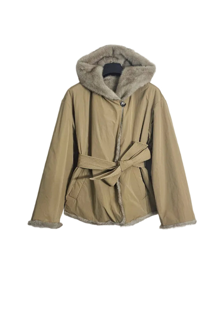 VIOLANTI - Giaccone Reversibile in Taffetà con Ecopelliccia - Michela Bini