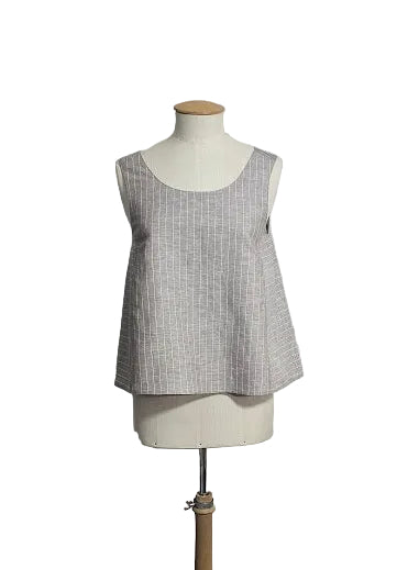 CANOTTA TOP TELA LINO COTONE GESSATO MAX MARA MM
