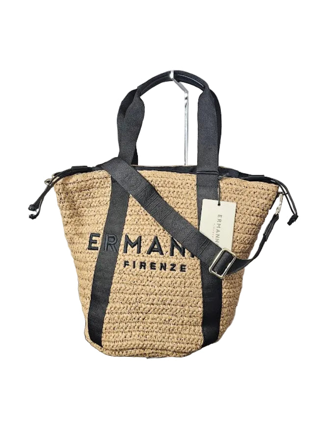 BORSA TOTE ASHLEY NERO RAFIA  ERMANNO SCERVINO FIRENZE