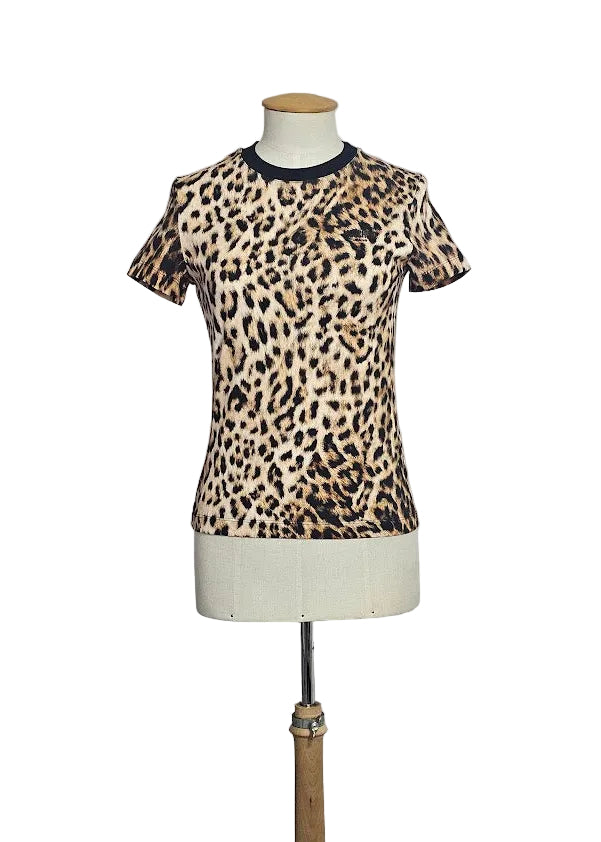 T-SHIRT JERSEY STAMPA LEOPARD MOSCHINO JEANS