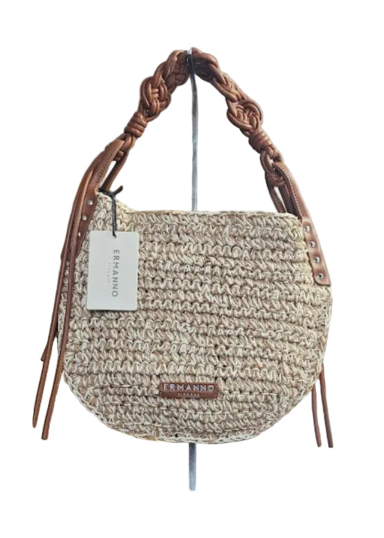 BORSA ANIKA SMALL HOBO PANNA RAFIA ERMANNO SCERVINO FIRENZE
