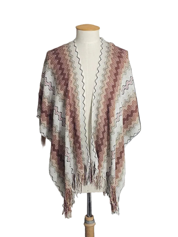 PONCHO CON MOTIVO ZIG ZAG MULTICOLOR MISSONI