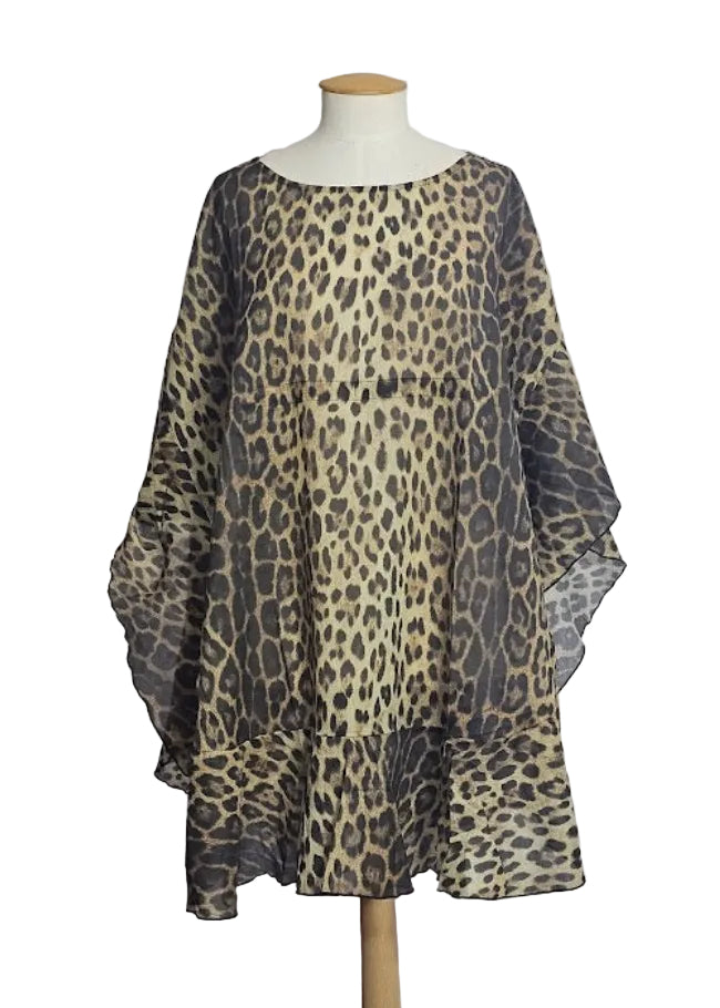 ABITO MARE CORTO LEOPARD PRINT MUSLIN MOSCHINO ACTIVE