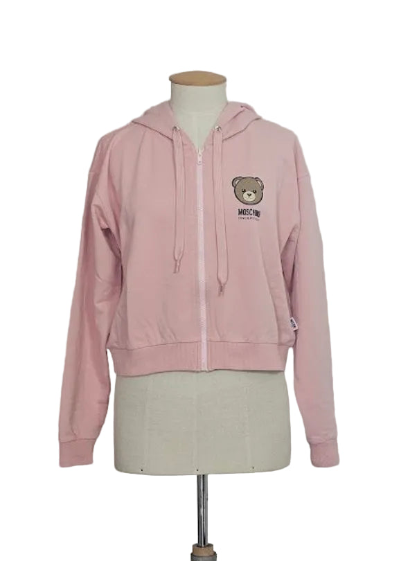 FELPA ZIP CAPPUCCIO CROPPED MOSCHINO ACTIVE