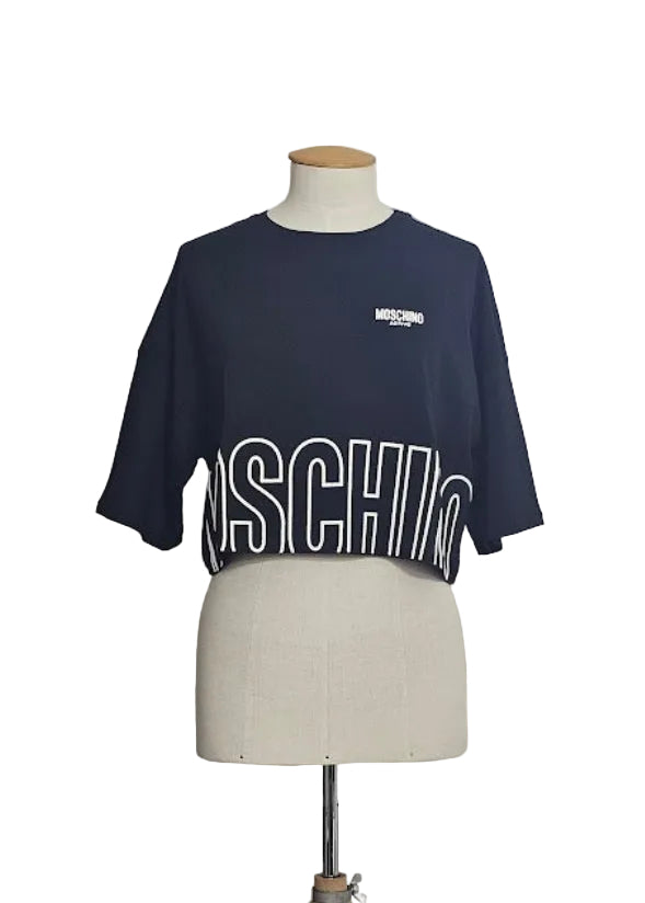 T-SHIRT CROPPED COTTON JERSEY MOSCHINO ACTIVE