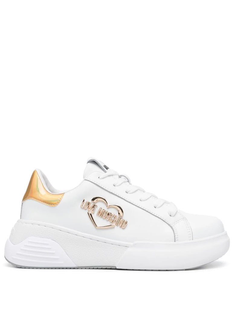 SNEAKERS BIANCO LOGO ORO LOVE MOSCHINO