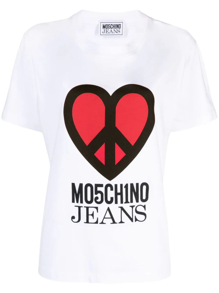 T-SHIRT STAMPA LOGO CUORE   MO5CH1NO JEANS