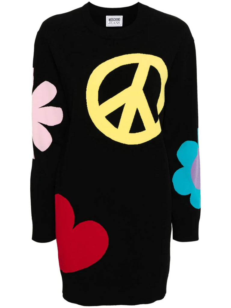 ABITO MODELLO MAGLIONE CON STAMPA GRAFICA   MO5CH1NO JEANS