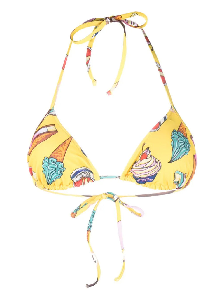 COSTUME BIKINI TOP CON STAMPA GRAFICA   MOSCHINO UNDERWEAR   COL. P/E 2024