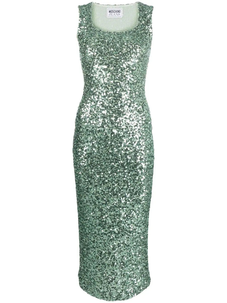 ABITO LUNGO IN PAILLETTES   MO5CH1NO JEANS