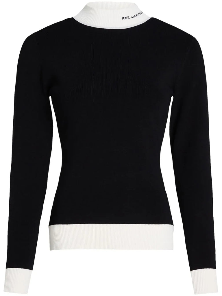 MAGLIA CON LOGO TURTLE NECK    KARL LAGERFELD