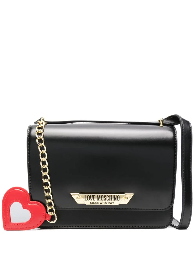 BORSA A TRACOLLA TARGHETTA LOGO    LOVE MOSCHINO