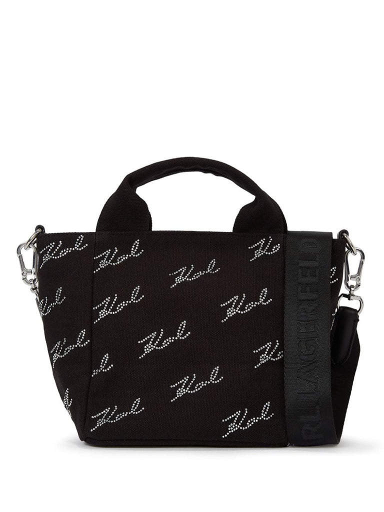 BORSA PICCOLA TOTE CON STRASS  TOTEK/SIGNATURE     KARL LAGERFELD