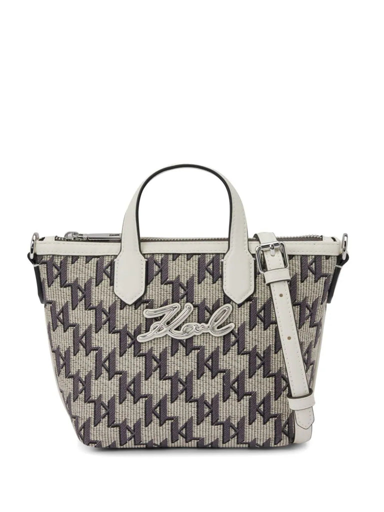 BORSA TOTE K/SIGNATURE PICCOLA JACQUARD    KARL LAGERFELD