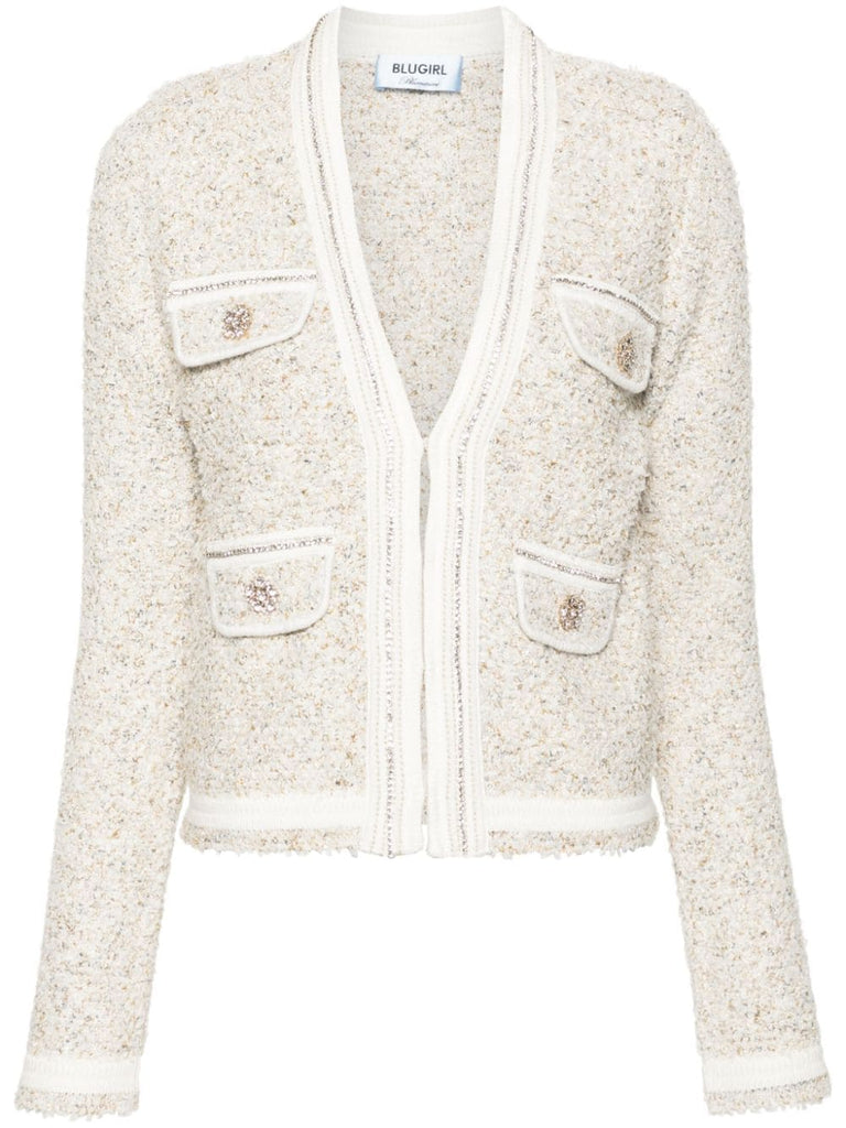 CARDIGAN CON STRASS JACQUARD FANTASIA    BLUGIRL Blumarine