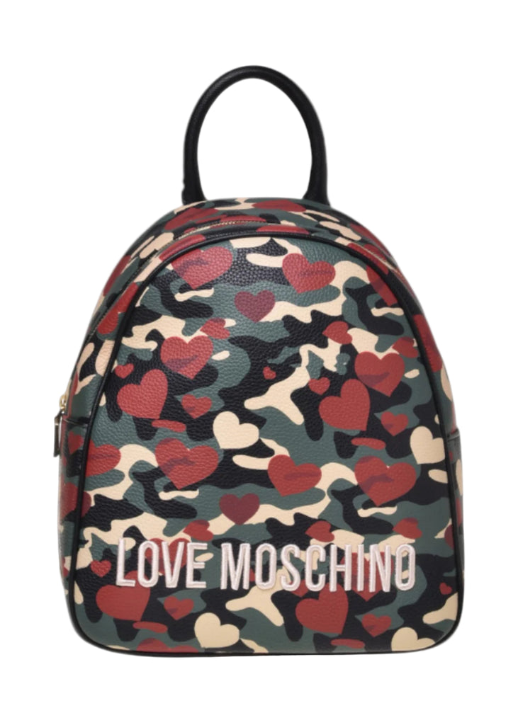ZAINO CAMOUFLAGE CON LOGO ORO     LOVE MOSCHINO