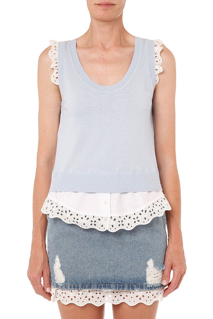 TOP CON RICAMO SANGALLO MOSCHINO JEANS