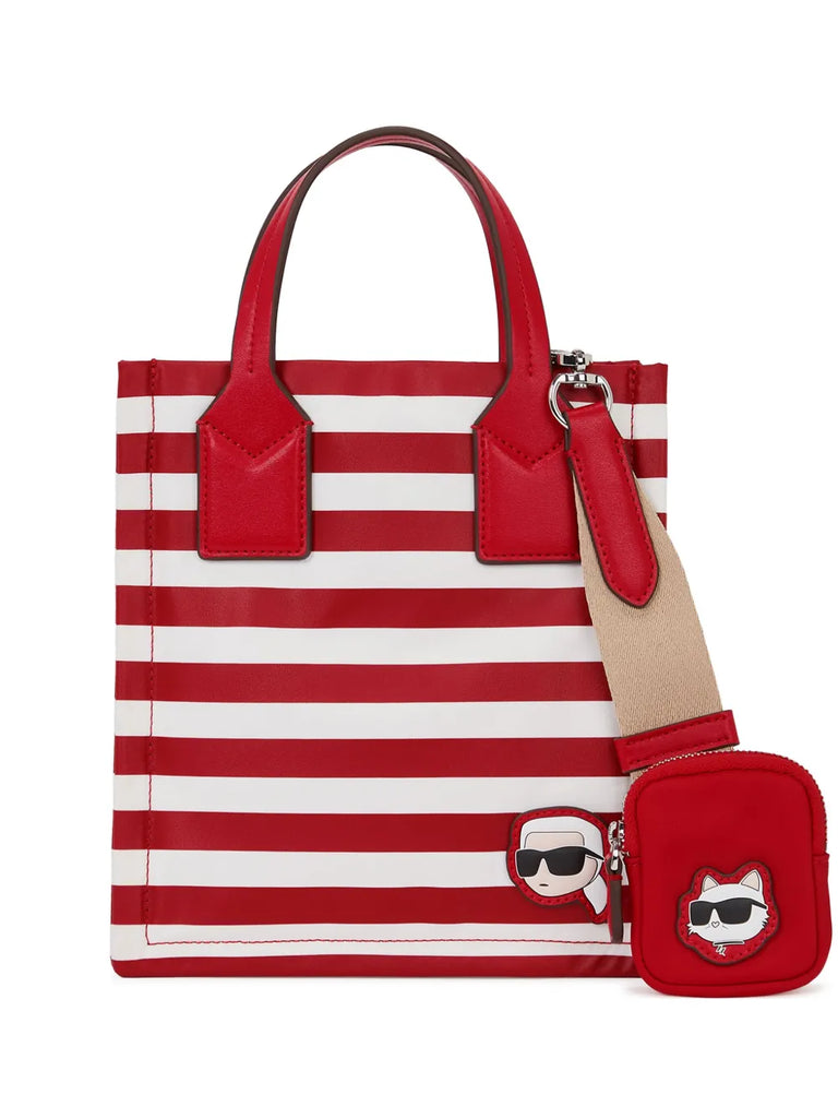 BORSA TOTE IKON A RIGHE PICCOLA     KARL LAGERFELD