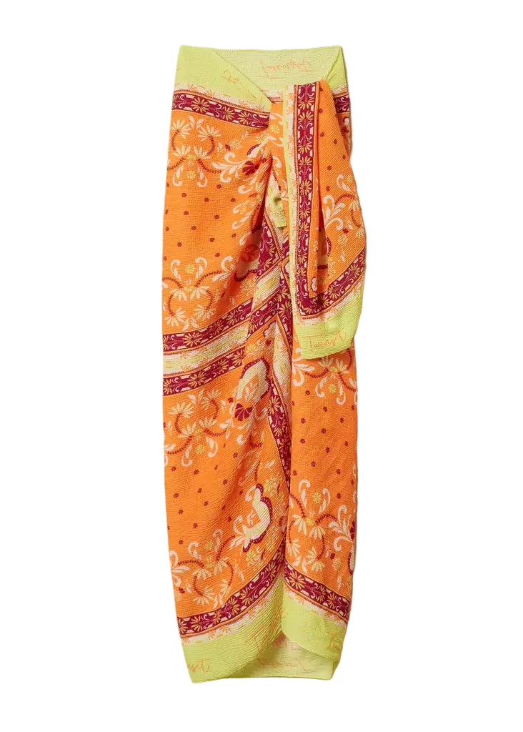 PAREO GOFFRATO STAMPA ARANCIO MULTICOLOR TWINSET