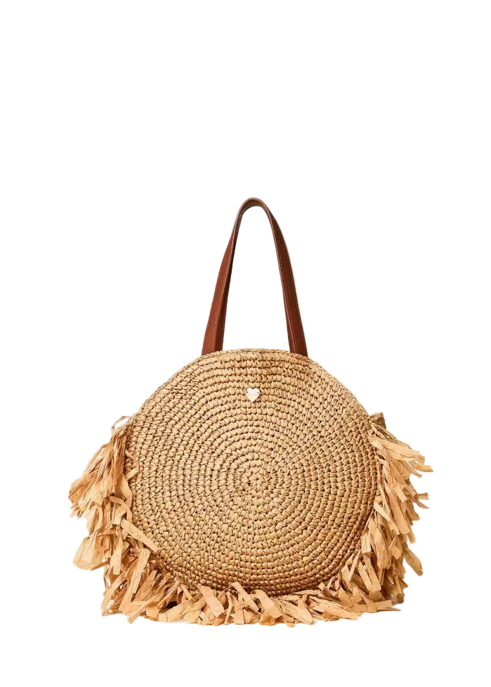 BORSA SHOPPER TONDA RAFIA CON FRANGE TWINSET