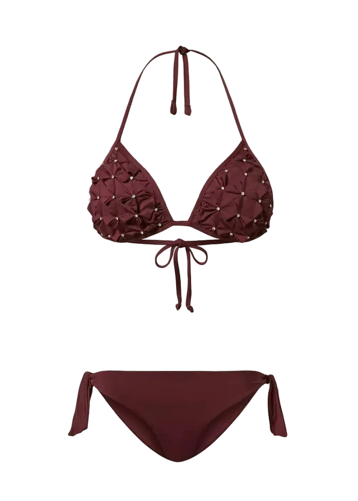 BIKINI TRIANGOLO CON RICAMO E TANGA TWINSET
