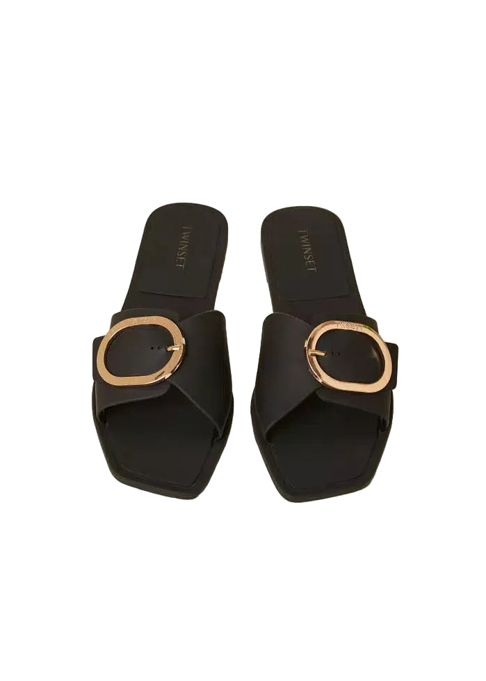 SANDALI SLIDE FIBBIA LOGO TWINSET