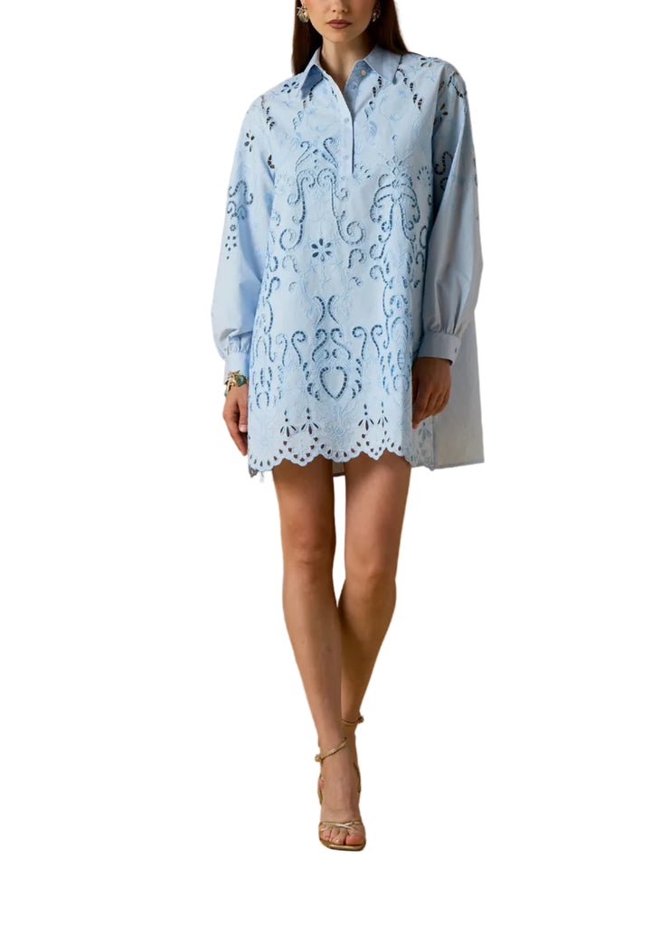 ABITO CAMICIA RICAMO AJOUR CELESTE NOSECRETS
