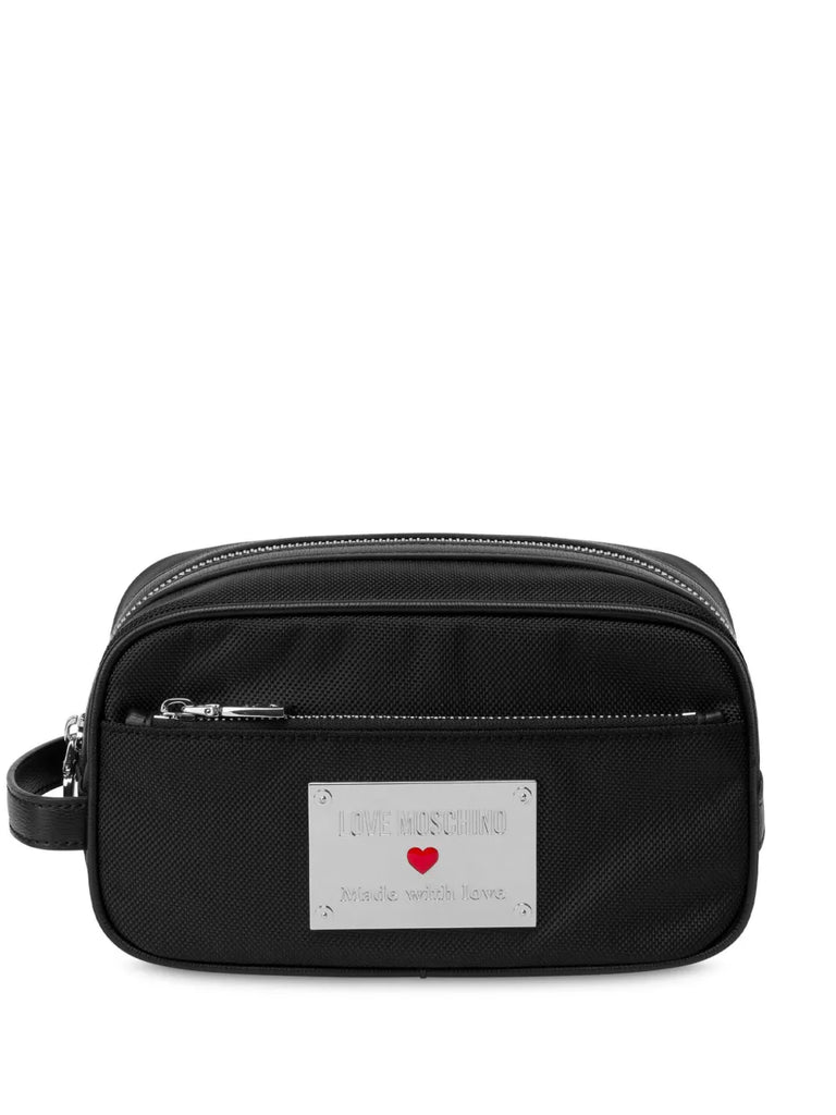 TROUSSE MAKE UP CON PLACCA LOGO     LOVE MOSCHINO