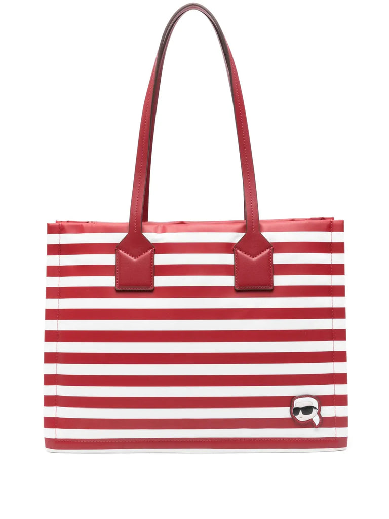 BORSA IKON TOTE MEDIA QUADRATA IN NYLON     KARL LAGERFELD
