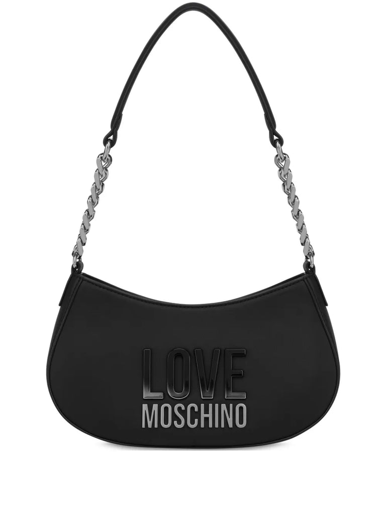BORSA A SPALLA CON LOGO GALVANICO E NIKEL     LOVE MOSCHINO