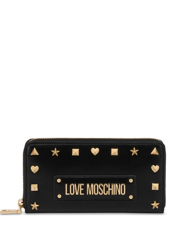 PORTAFOGLIO ZIP AROUND CON BORCHIE     LOVE MOSCHINO