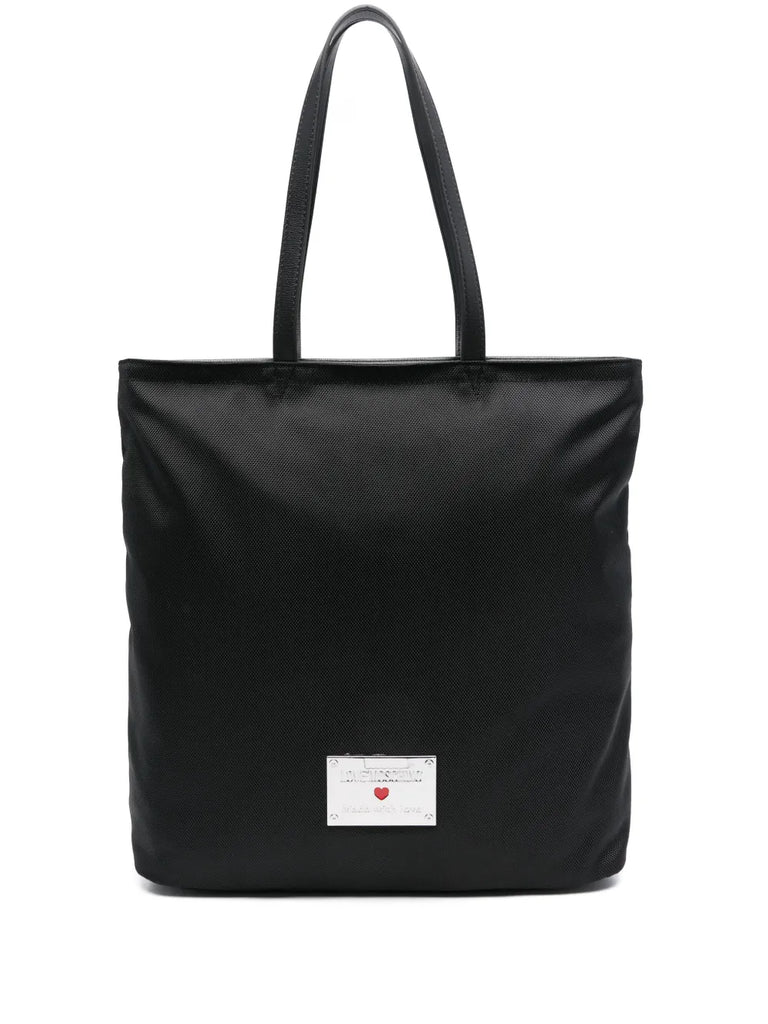 BORSA TOTE CON PLACCA LOGO     LOVE MOSCHINO