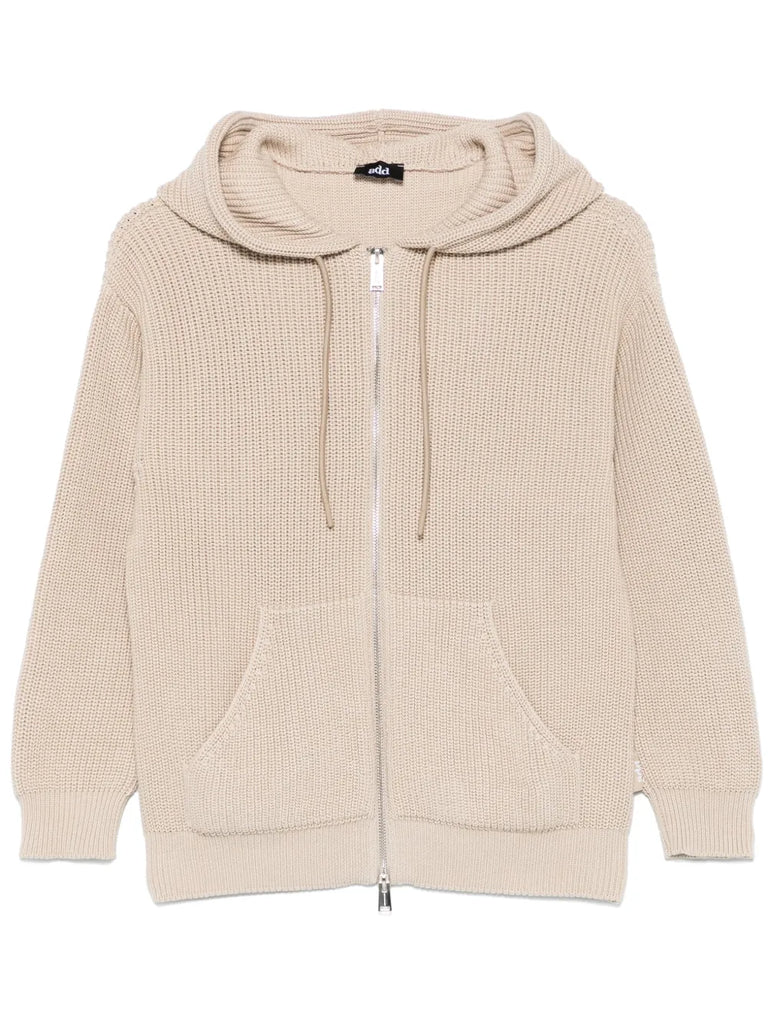 FELPA CON CAPPUCCIO E ZIP IN MAGLIA     ADD