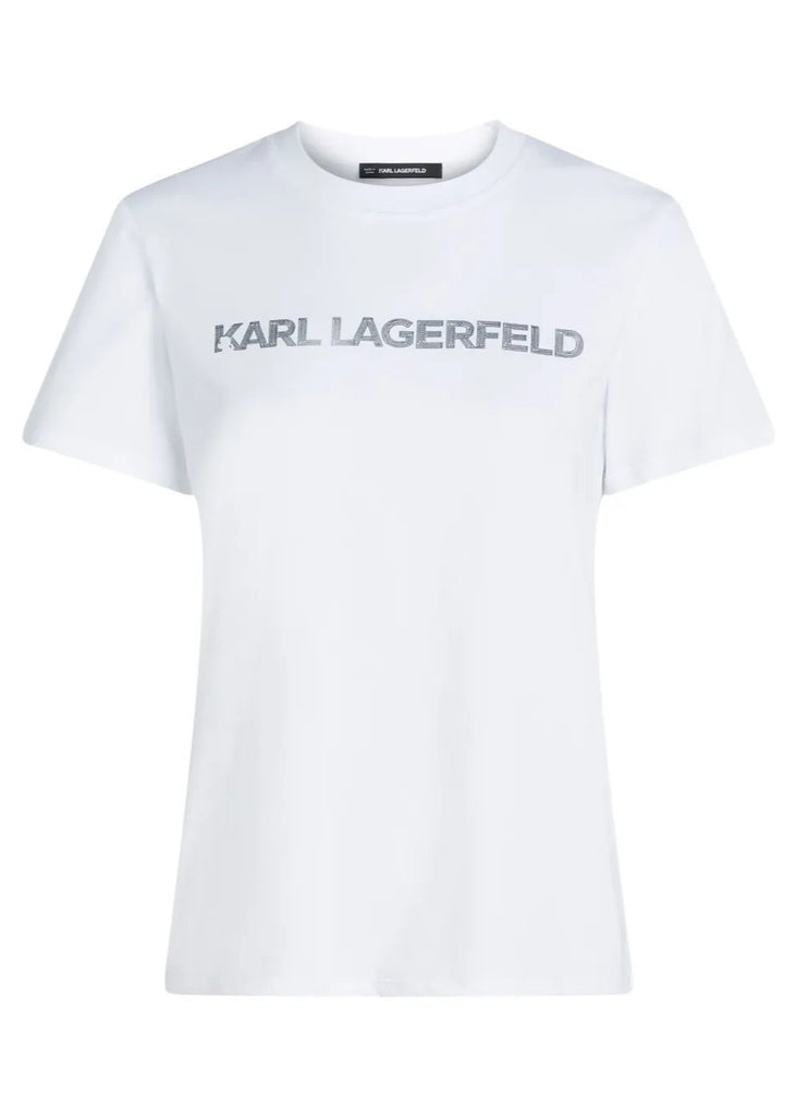 T-SHIRT CON LOGO SCRITTA     KARL LAGERFELD