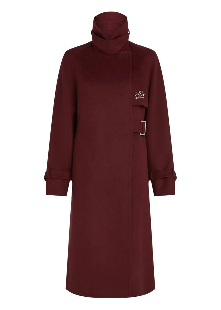 CAPPOTTO CON CINTURA LATERALE     KARL LAGERFELD