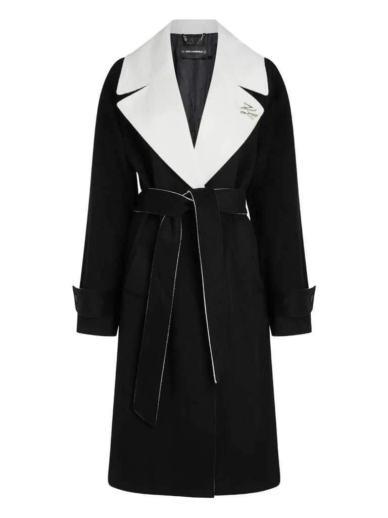 CAPPOTTO CON CINTURA IN VITA     KARL LAGERFELD