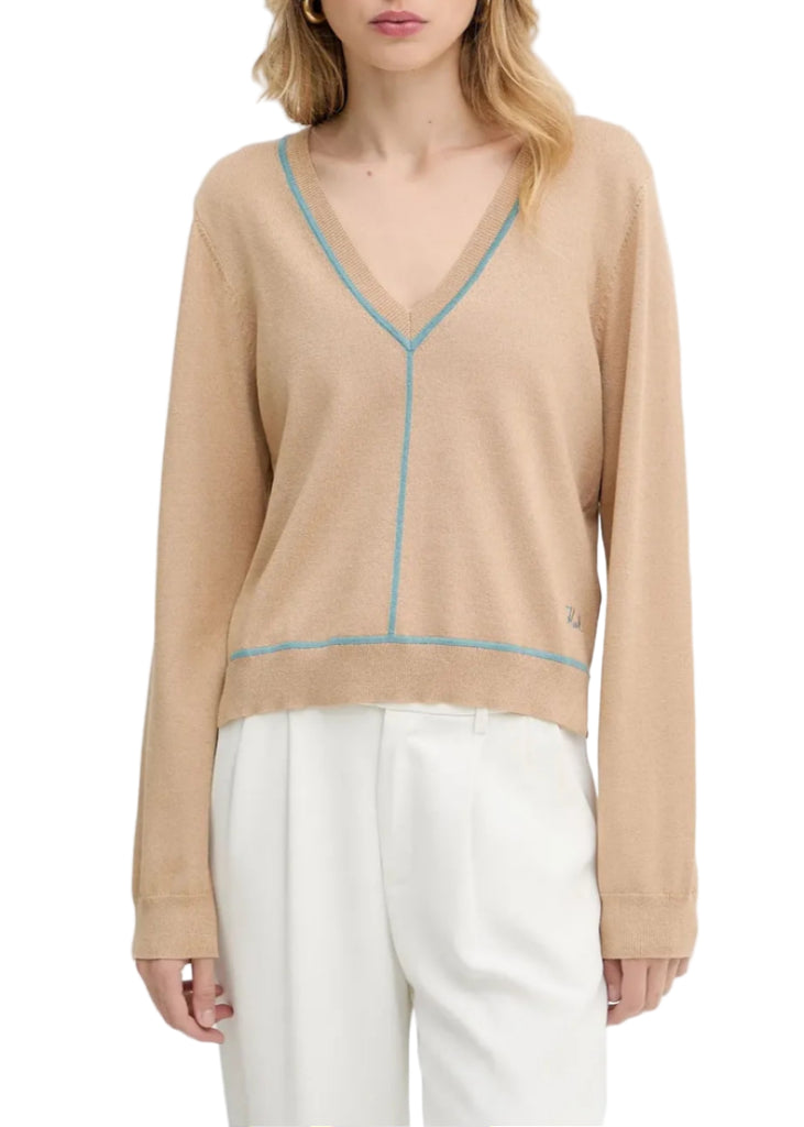 MAGLIA CON SCOLLO A V     KARL LAGERFELD