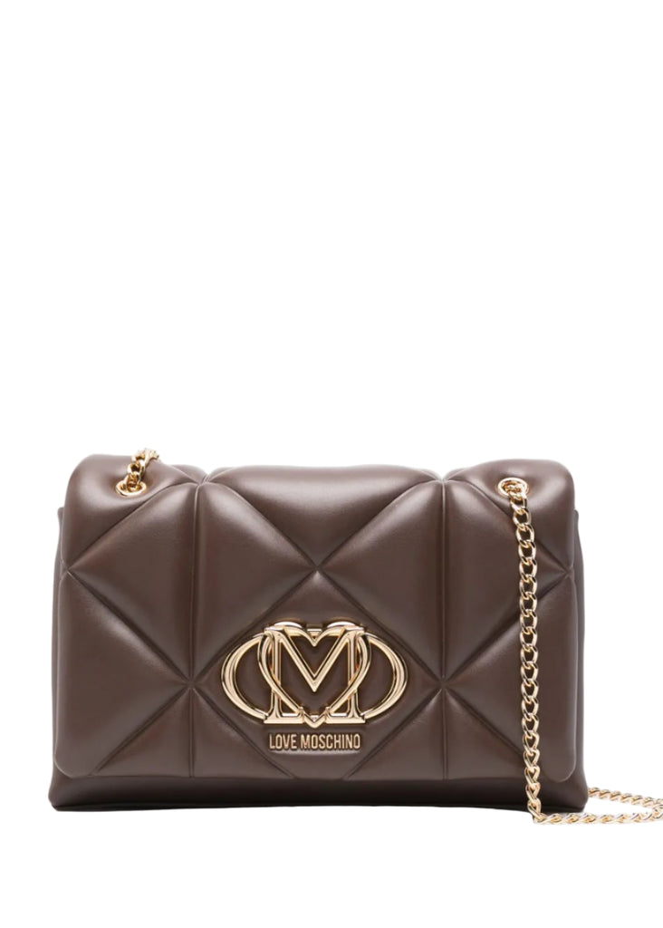 BORSA TRAPUNTATA CON LOGO ORO     LOVE MOSCHINO
