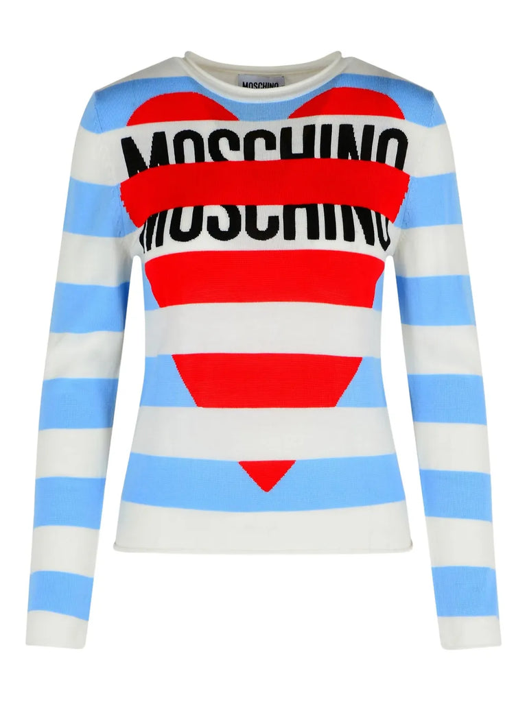 MAGLIA PURA LANA EXTRAFINE A RIGHE     MOSCHINO JEANS