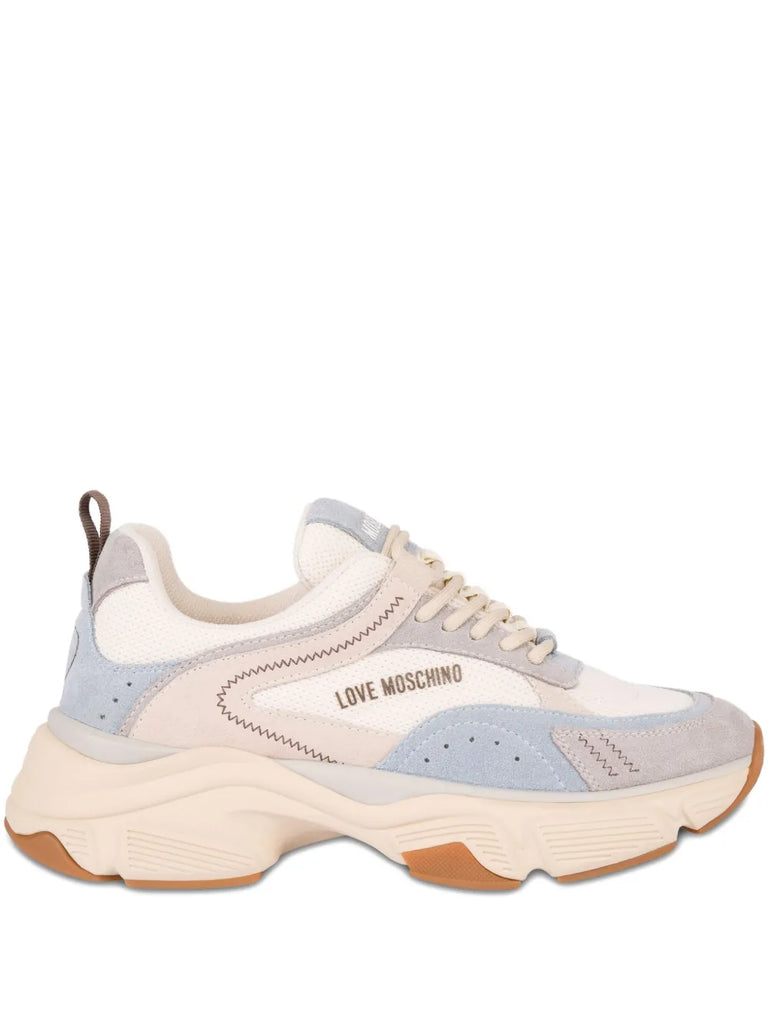 Sneakers Avorio Bianco e Perla Celeste con Cuore LOVE MOSCHINO - MICHELA BINI
