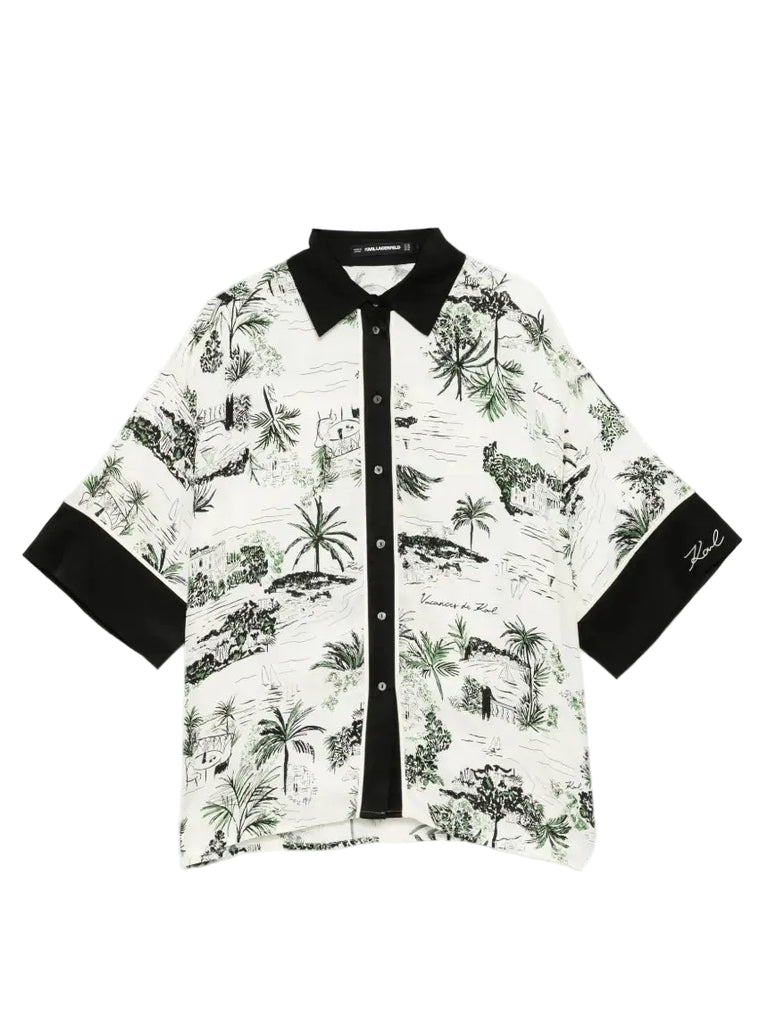 CAMICIA FLUID STAMPA TROPICALE KARL LAGERFELD