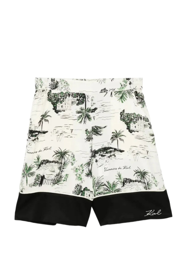 SHORTS STAMPA TROPICALE KARL LAGERFELD