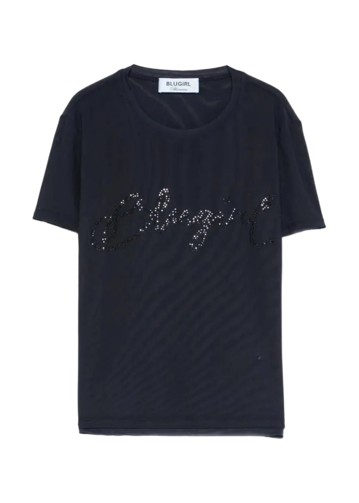 T-SHIRT CON DECORAZIONI IN CRISTALLO BLUGIRL Blumarine