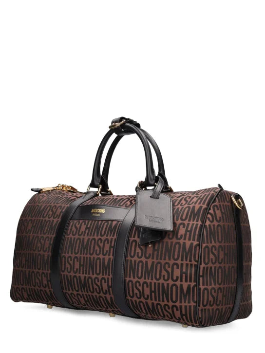 BORSONE DA VIAGGIO IN NYLON ALLOVER LOGO    MOSCHINO COUTURE !